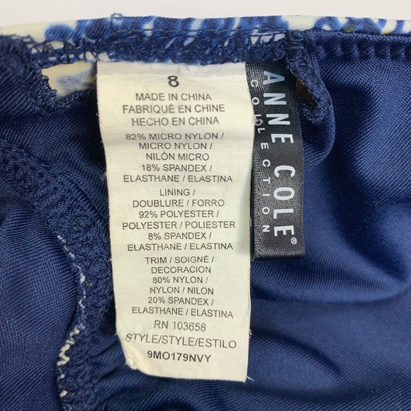 Anne Cole Paisley Halter One Piece Swimsuit Sz 8 - Picture 6 of 7